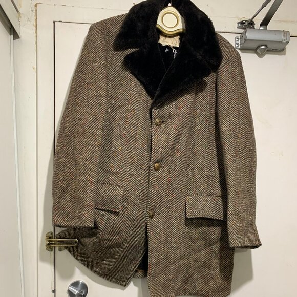 VINTAGE B ALTMAN & CO SHERPA LINED TWEED TRENCH COATS SIZE 38/S - Picture 9 of 15